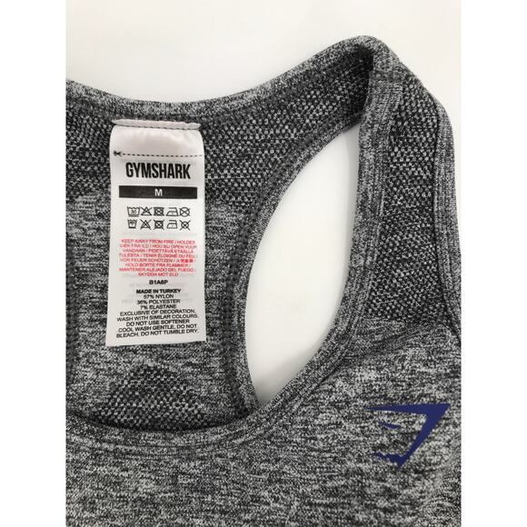 Gymshark Flex Sports Bra M Racerback Gray Blue - Picture 3 of 5
